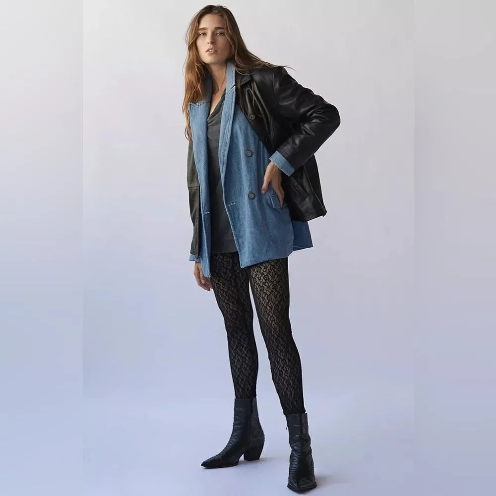 NWT FREE PEOPLE LAYERED IN LACE STRETCH LEGGINGS